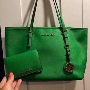 Michael Kors small tote and matching wallet